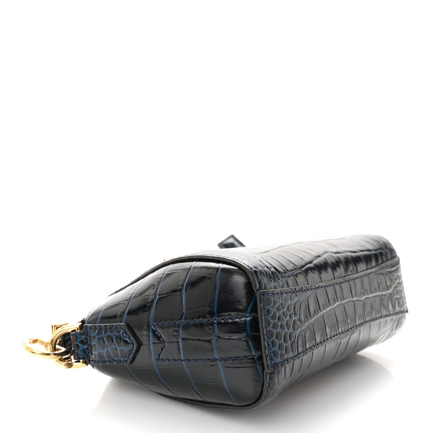 Calfskin Crocodile Embossed Nano Antigona Navy