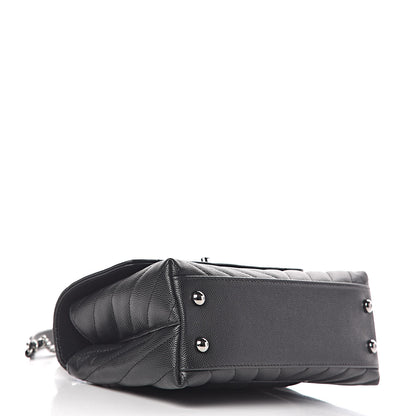 Chanel Caviar Chevron Quilted Mini Coco Handle Flap Black 4 of 10