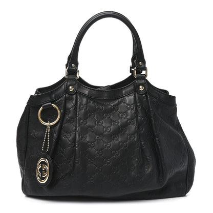 Gucci Guccissima Medium Sukey Tote Black 1 of 10