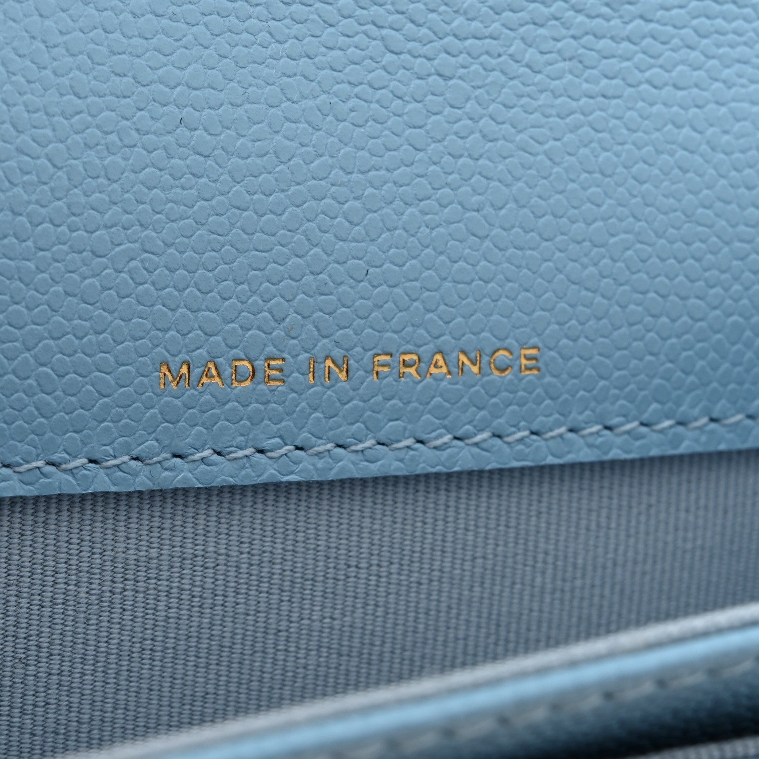 Chanel Caviar Quilted Flap Card Holder Wallet Light Blue 7 of 9