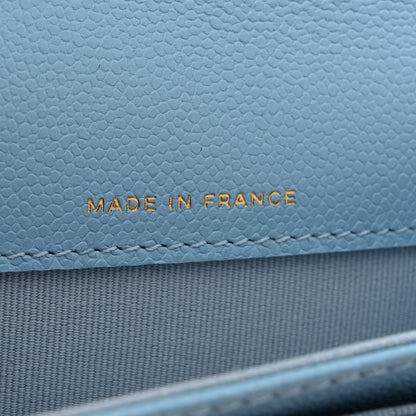 Chanel Caviar Quilted Flap Card Holder Wallet Light Blue 7 of 9
