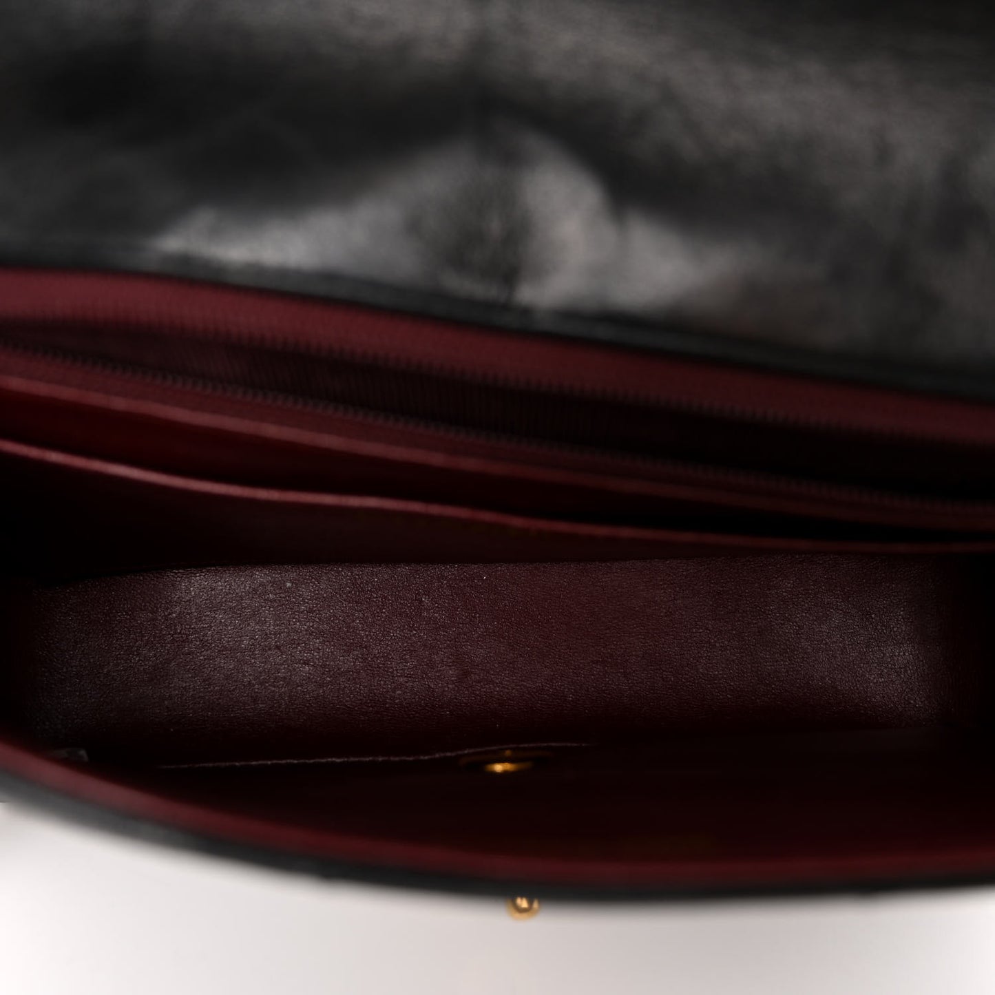 Lambskin Chevron Quilted Single Flap Black
