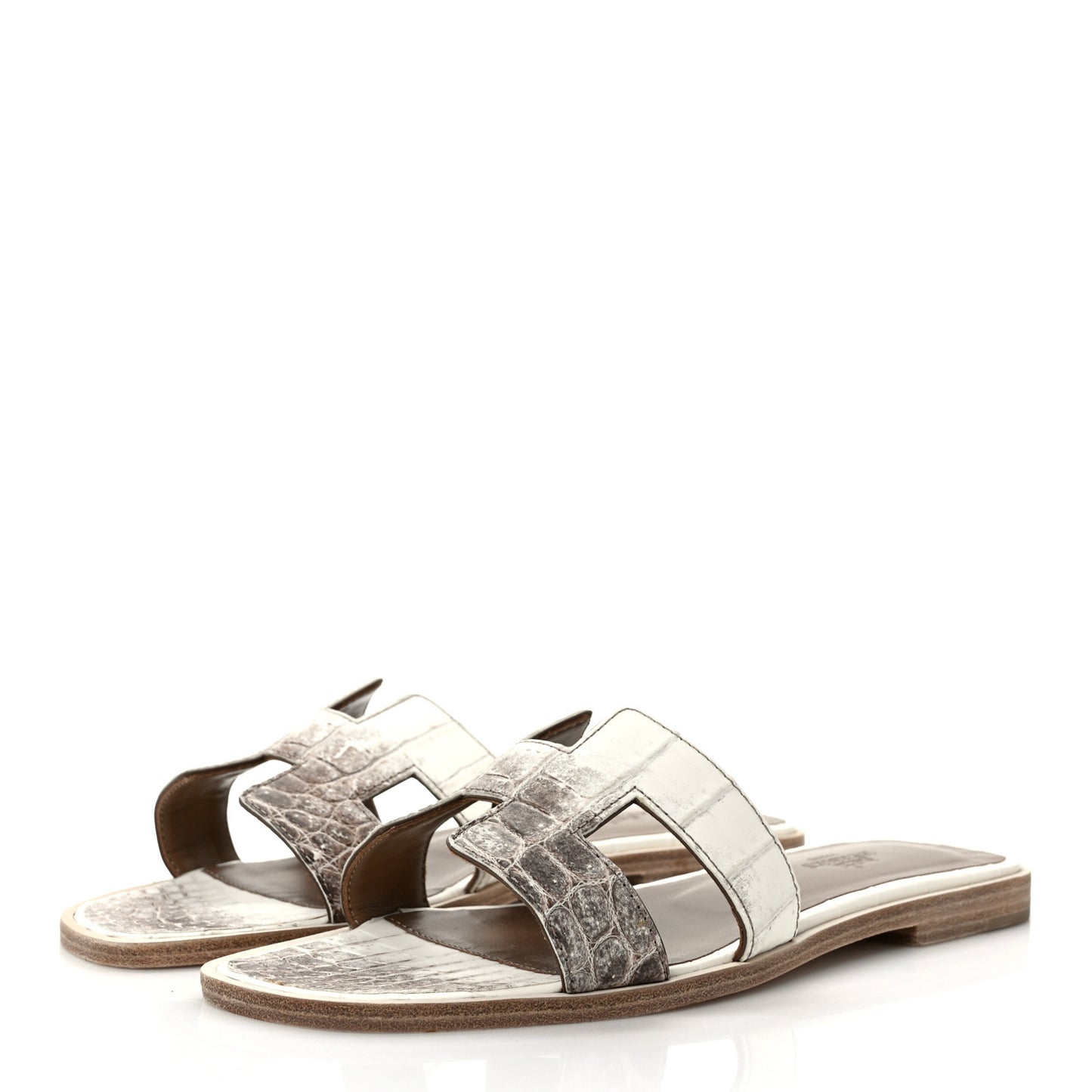 Matte Niloticus Crocodile Himalaya Oran Sandals 37 Blanc