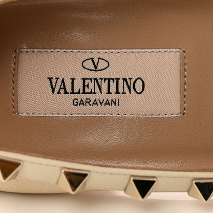 Valentino Garavani Pebbled Calfskin Rockstud 100mm Pumps 36.5 Ivory 7 of 11