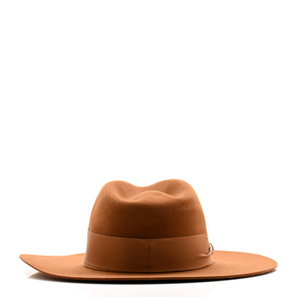 Hermes Rabbit Felt Laquered Gold Faubourg Pop H Hat 56 Marron Chutney 6 of 9