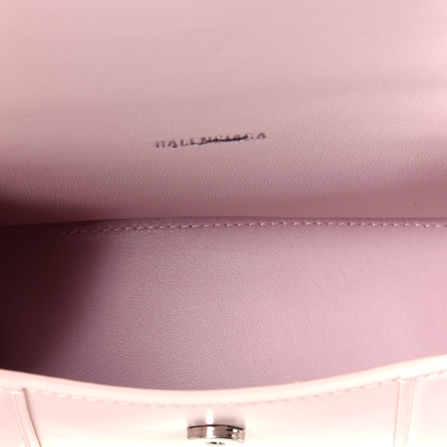 Shiny Box Calfskin Hourglass Top Handle Bag XS Light Rose