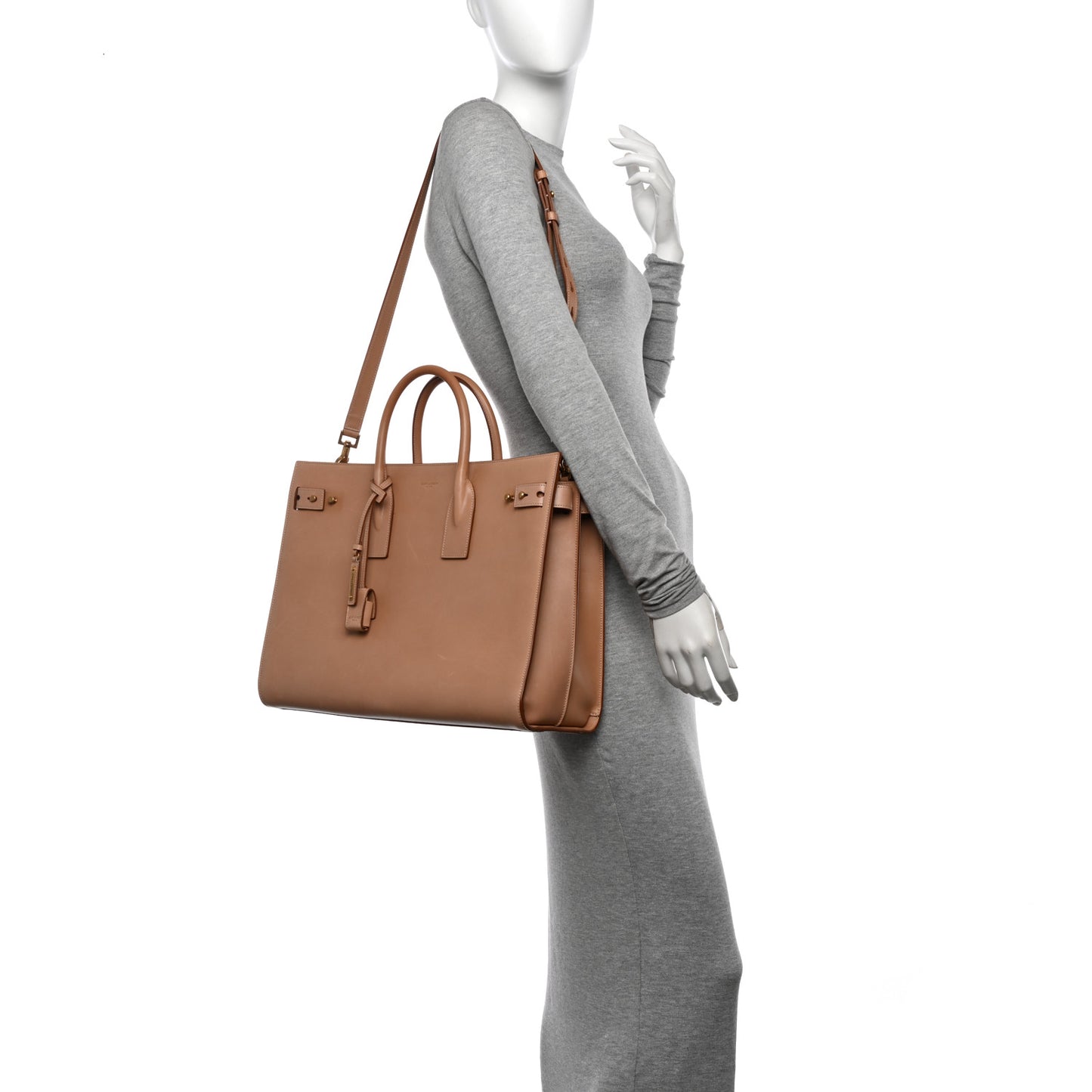 Calfskin Large Souple Sac De Jour Brown Gold