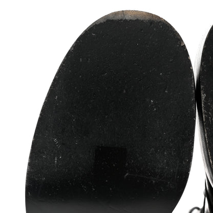 Chanel Shiny Goatskin Cap Toe Combat Boots 40.5 Black Dark Grey 10 of 19