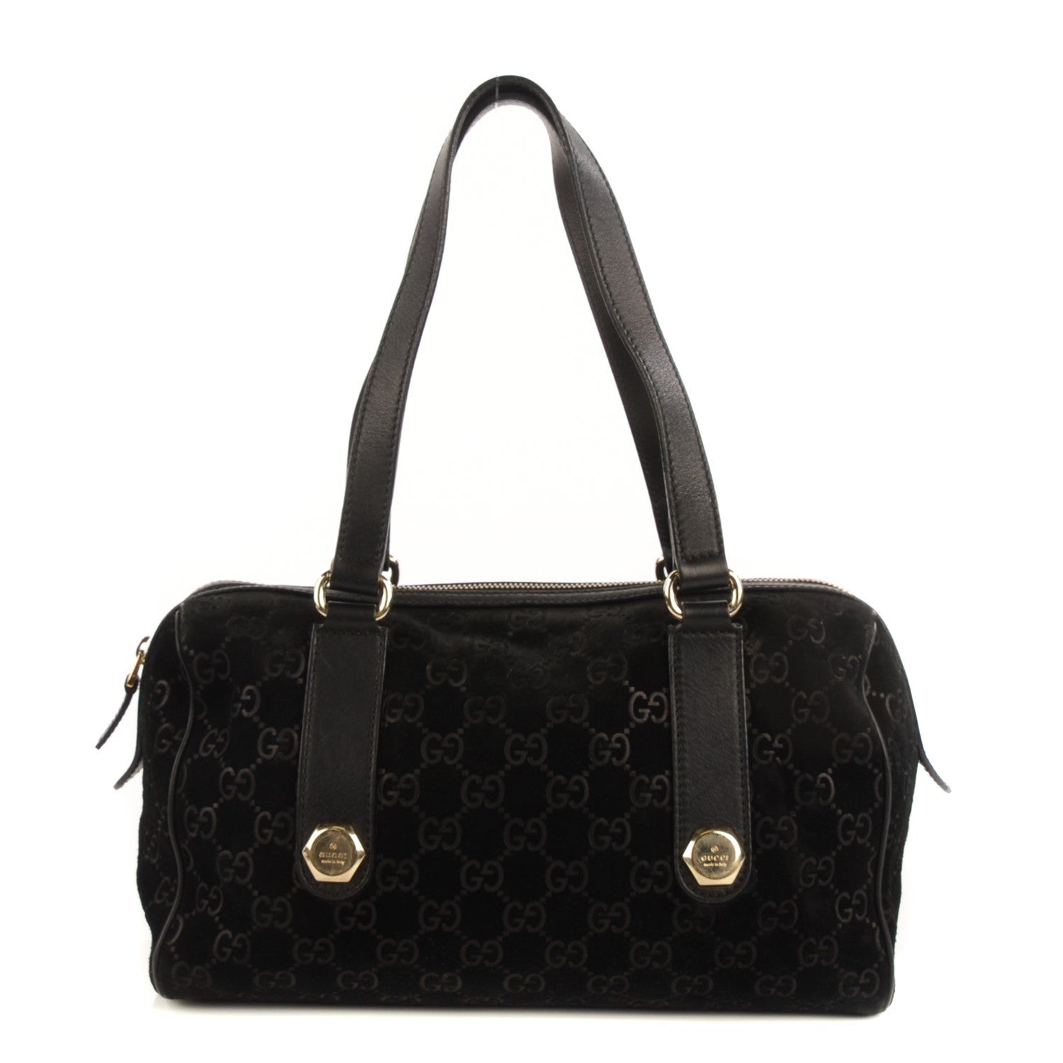 Gucci Guccissima Suede Charmy Boston Black 1 of 7