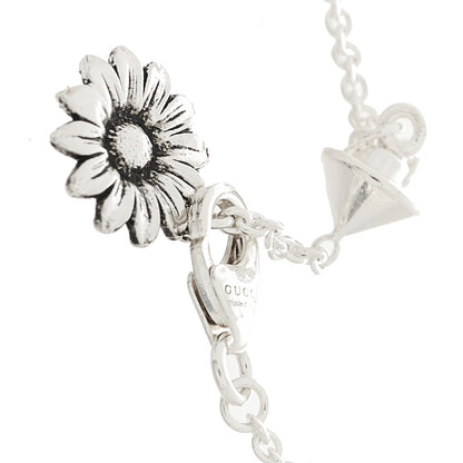 Gucci Sterling Silver Pink Mother of Pearl Double G Flower Bracelet 3 of 4