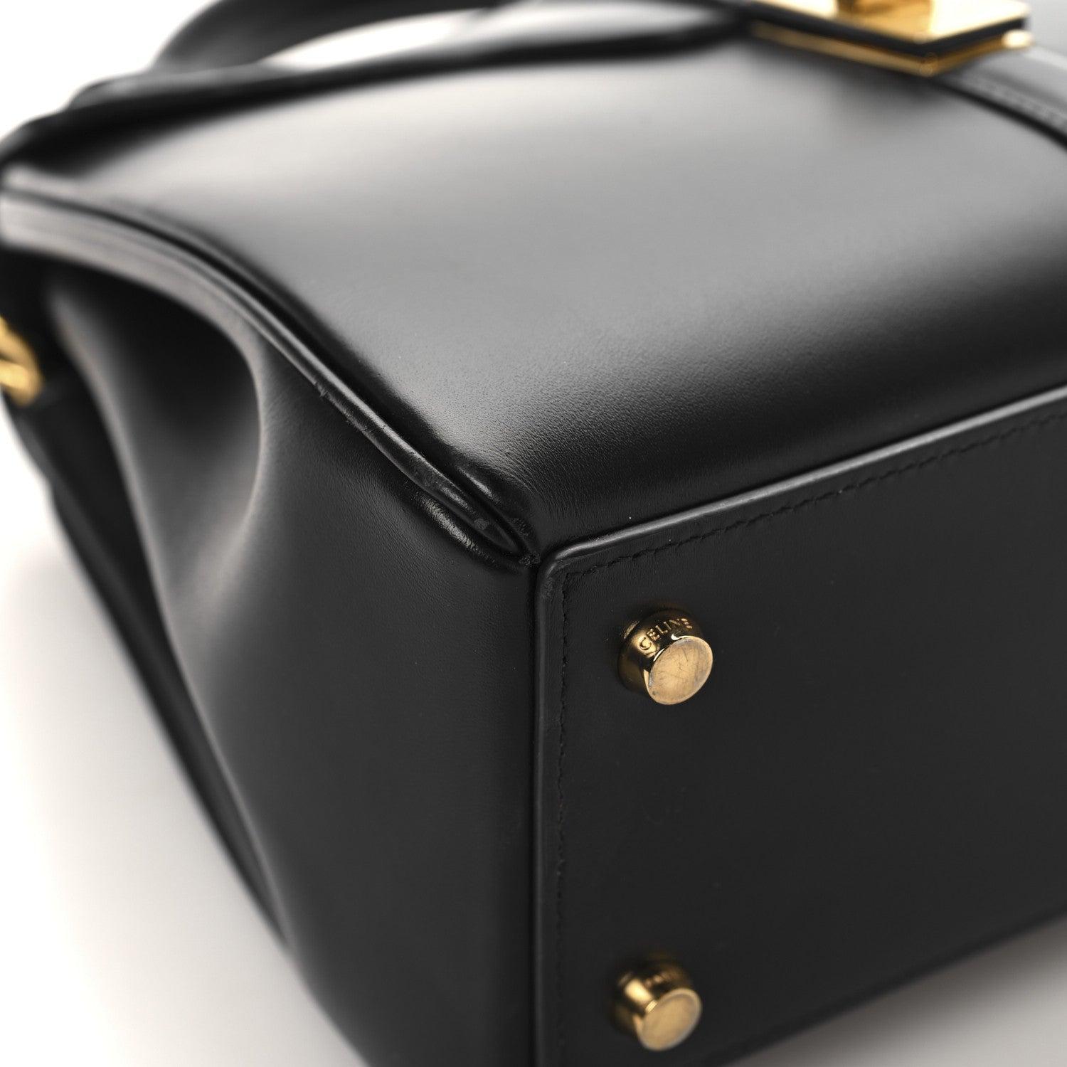 Celine Satinated Calfskin Small 16 Top Handle Bag Black 9 of 15