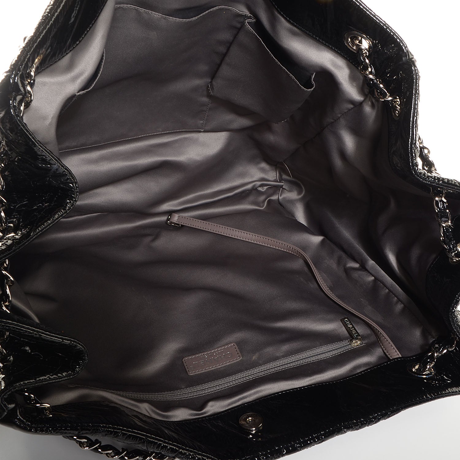 Chanel Vinyl Graphic Edge Tote Black 5 of 7