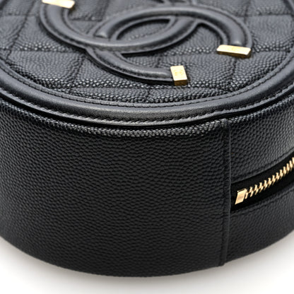 Chanel Caviar Quilted Round Filigree Crossbody Black 10 of 10