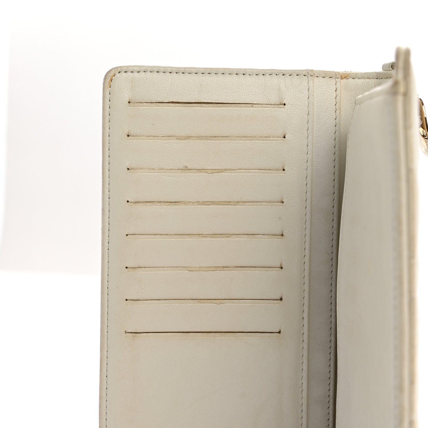 Lambskin Quilted Valentine Wallet White