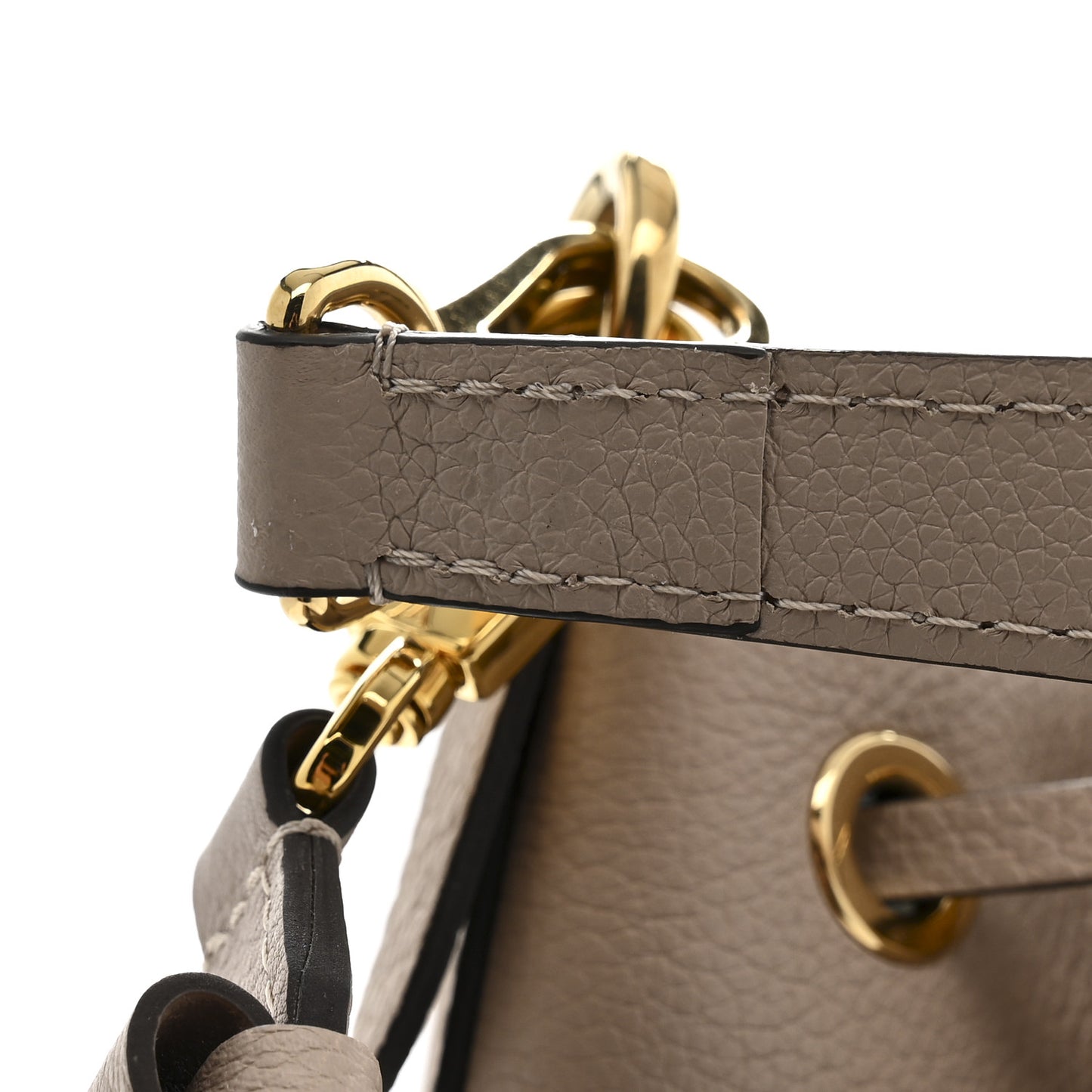 Calfskin Lockme Bucket MM Greige