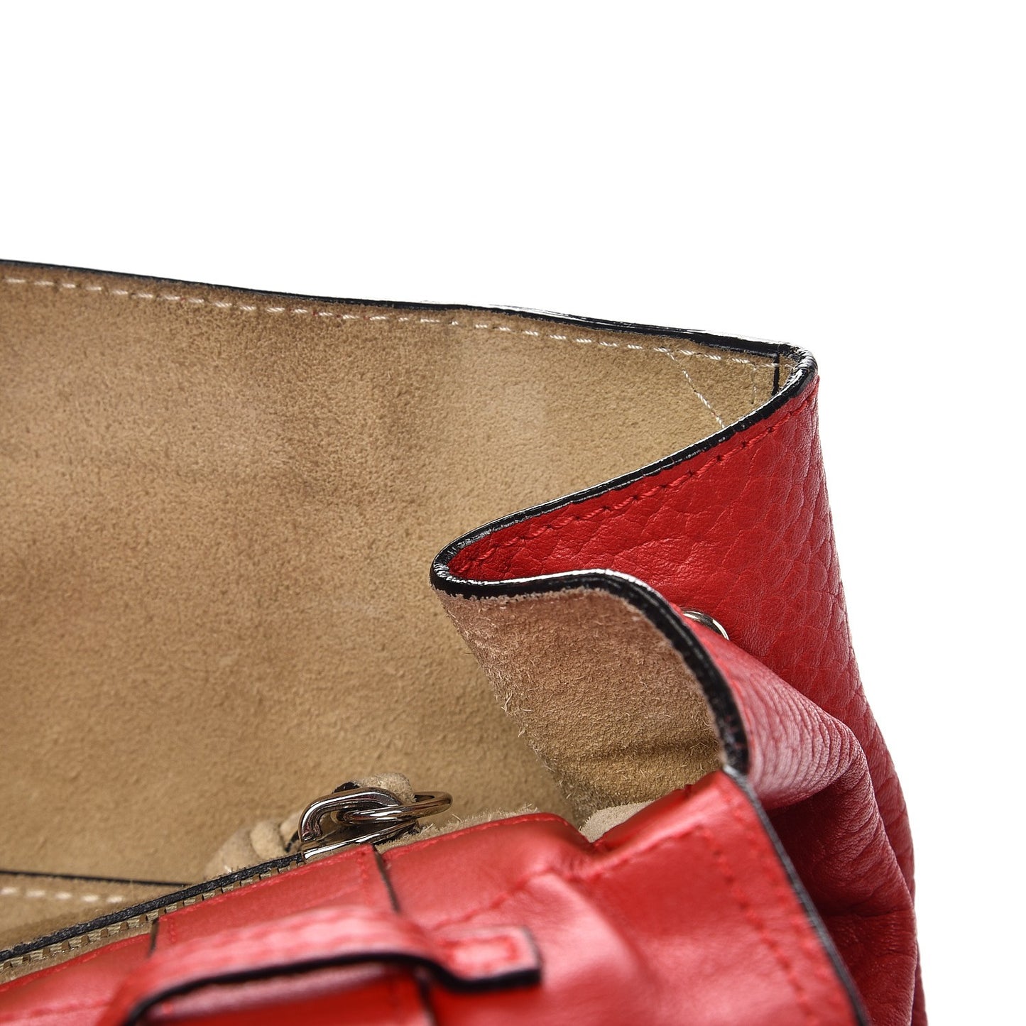Pebbled Calfskin PS Courier Backpack Red