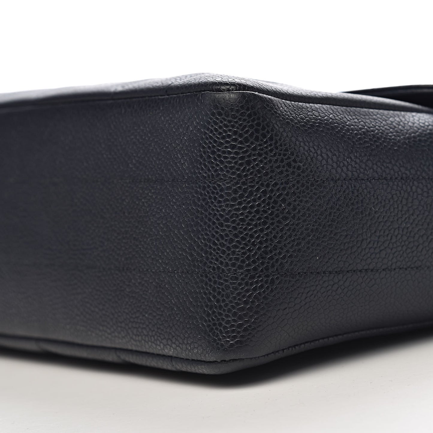 Caviar Vertical Quilted Jumbo Single Flap Black