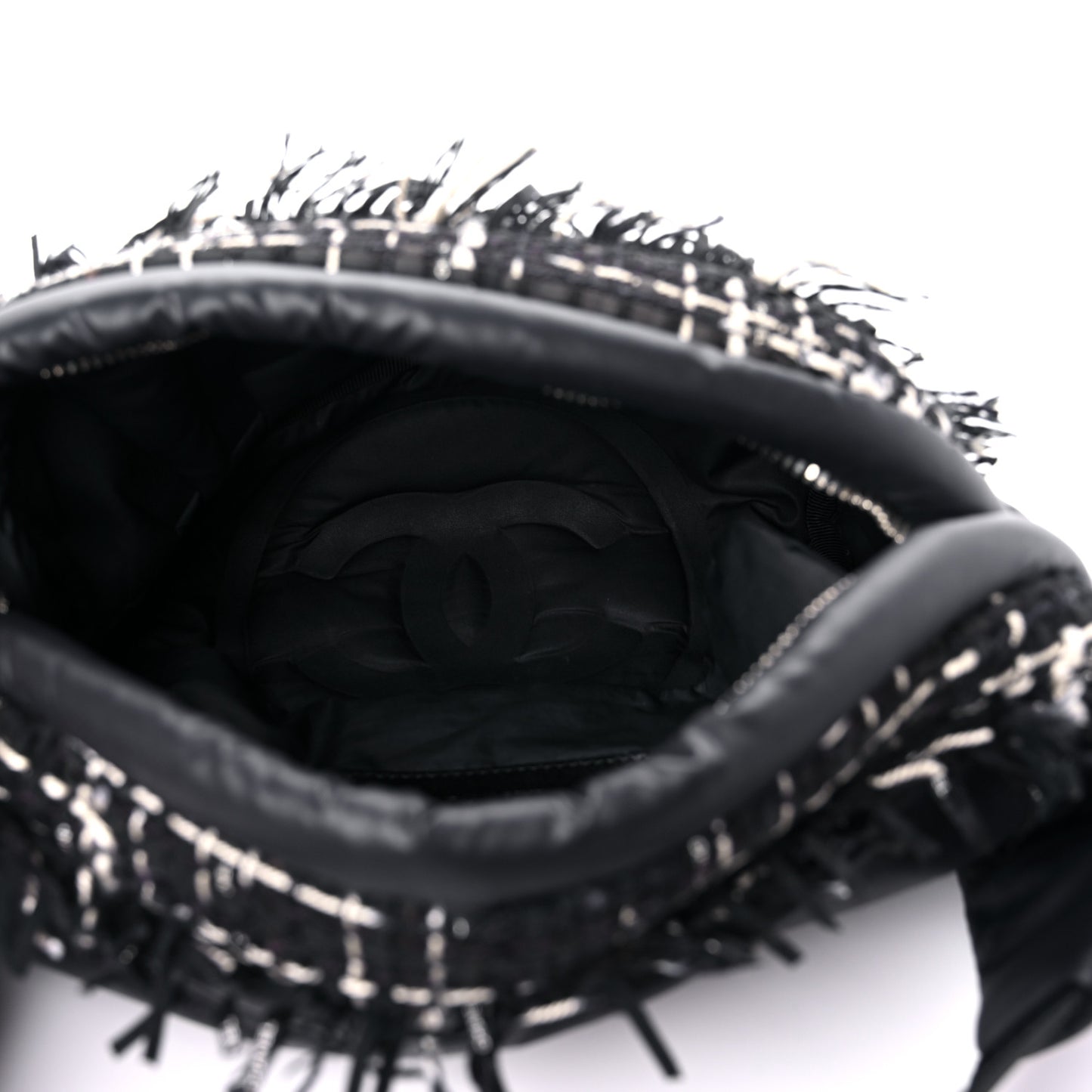 Nylon Tweed Coco Neige Belt Bag Black