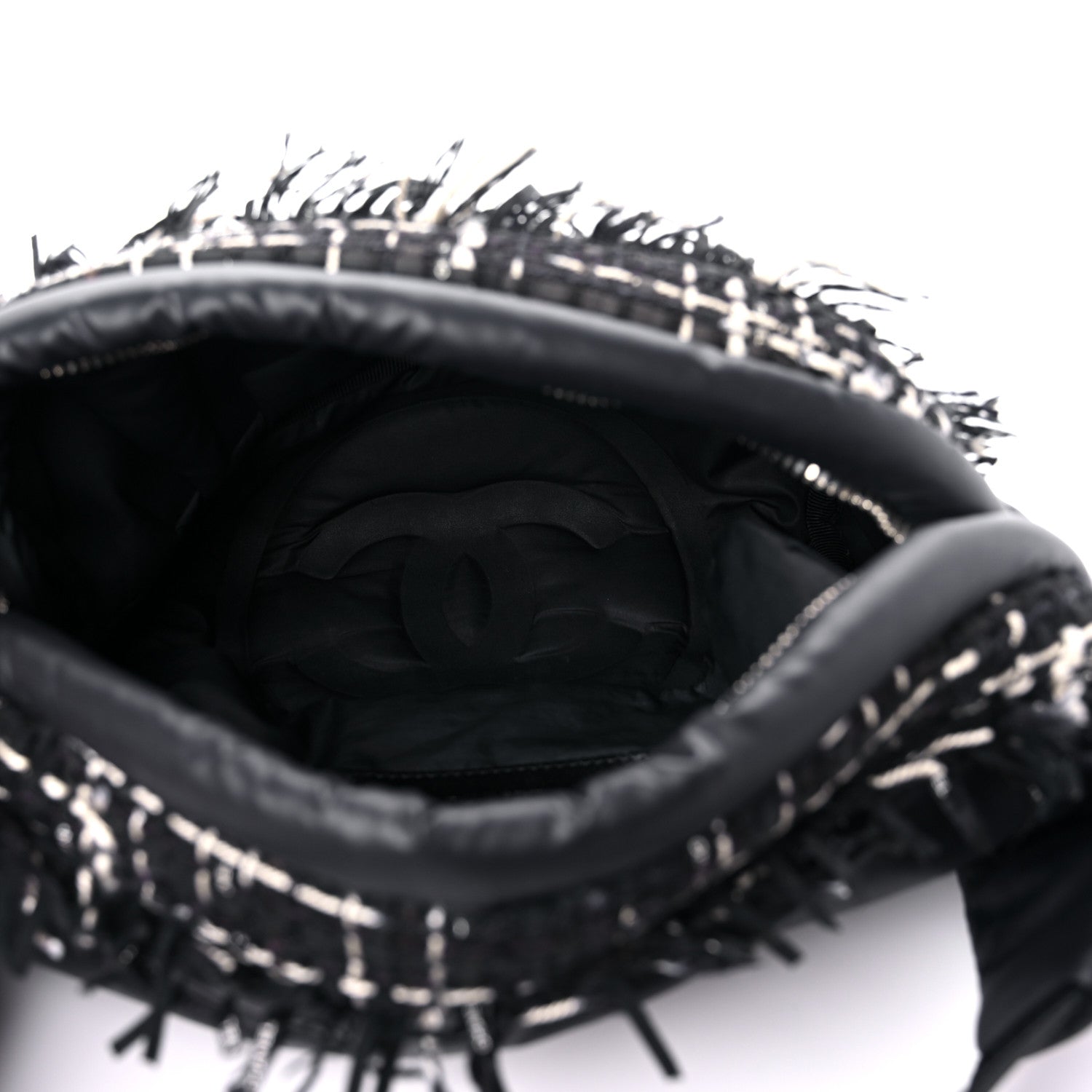 Chanel Nylon Tweed Coco Neige Belt Bag Black 4 of 8