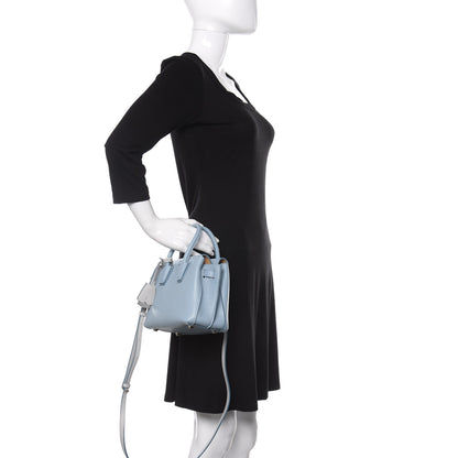 MCM Grained Calfskin Mini Milla Tote Sky Blue 3 of 10