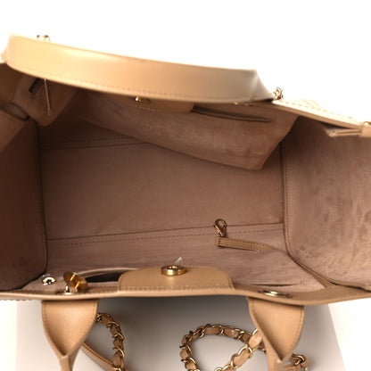 Chanel Caviar Small Studded Deauville Tote Beige 4 of 9