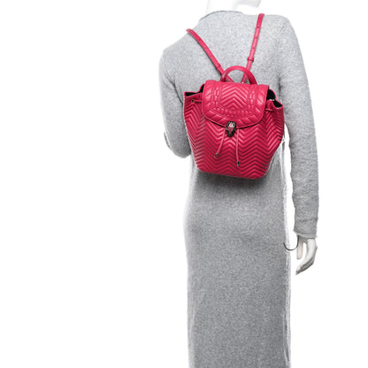 Bulgari Calfskin Quilted Serpenti Forever Backpack Plum 2 of 10