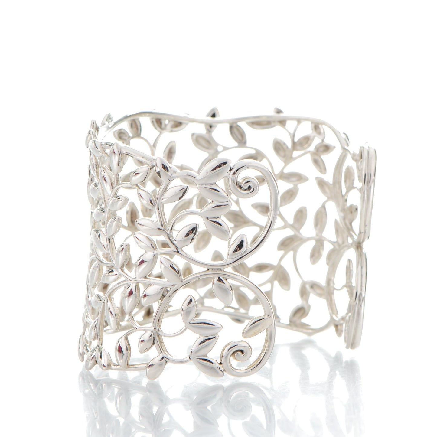 Sterling Silver Wide Paloma Picasso Olive Leaf Cuff Bracelet