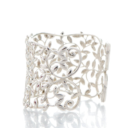 Tiffany Sterling Silver Wide Paloma Picasso Olive Leaf Cuff Bracelet 3 of 5