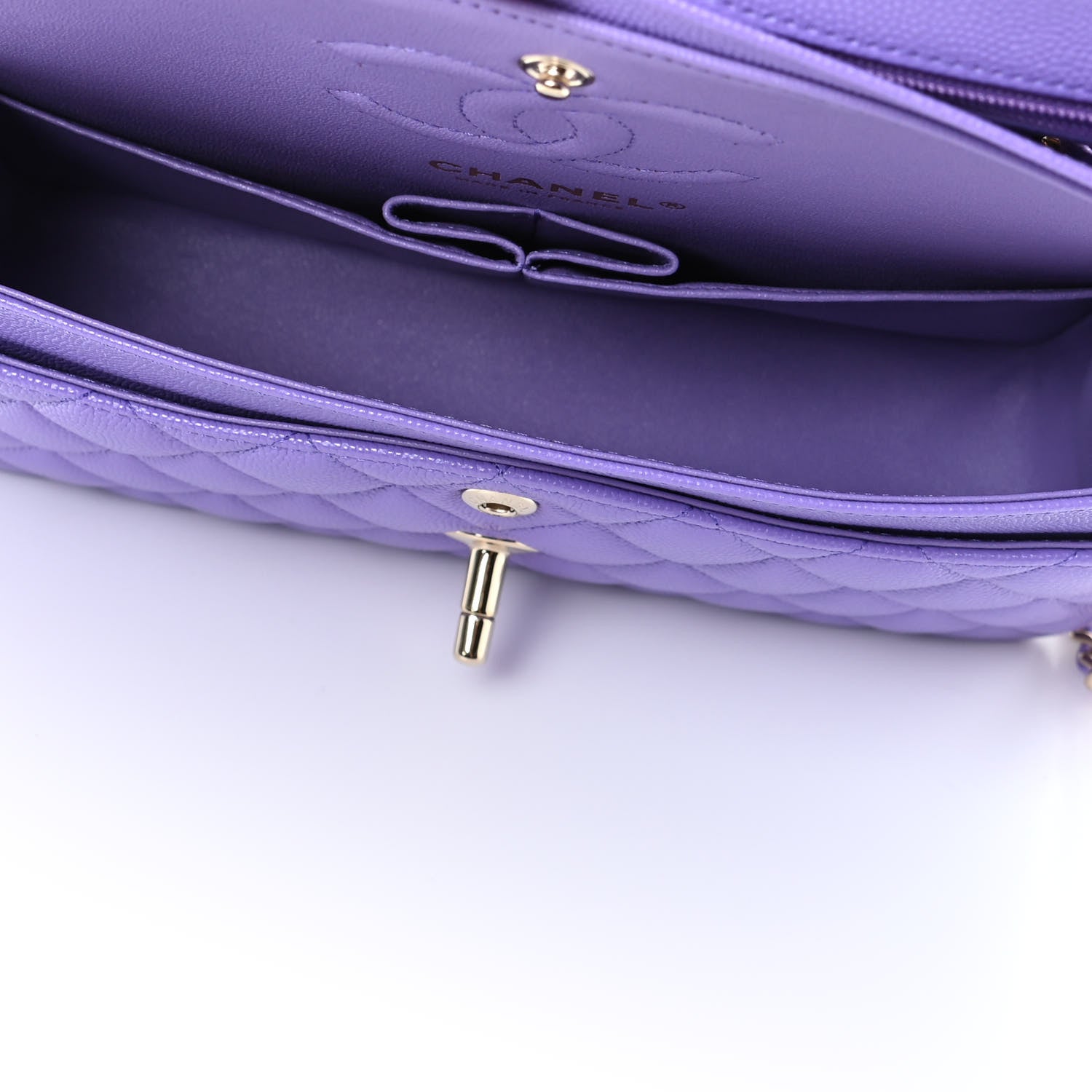 Chanel Caviar Quilted Small Double Flap Purple 5 of 10