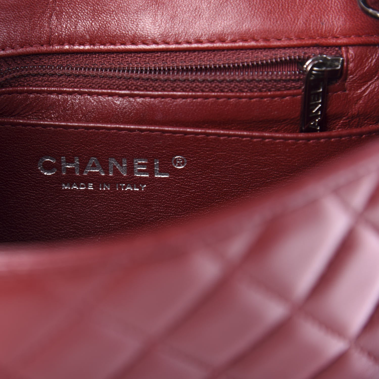 Chanel Lambskin Quilted Mini Square Flap Burgundy 10 of 13