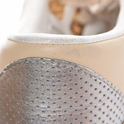 Louis Vuitton Metallic Calfskin Perforated High Top Sneakers 36.5 Gold Silver 11 of 12