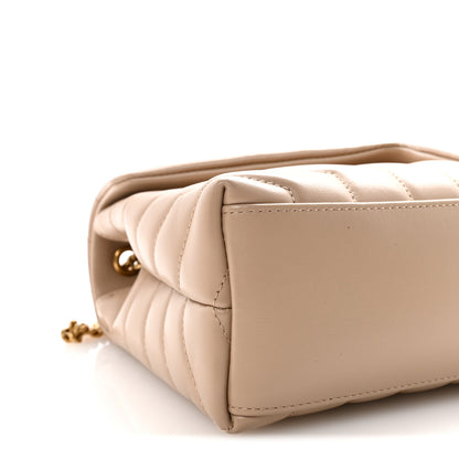Saint Laurent Calfskin Y Quilted Monogram Small Loulou Chain Satchel Dark Beige 8 of 10