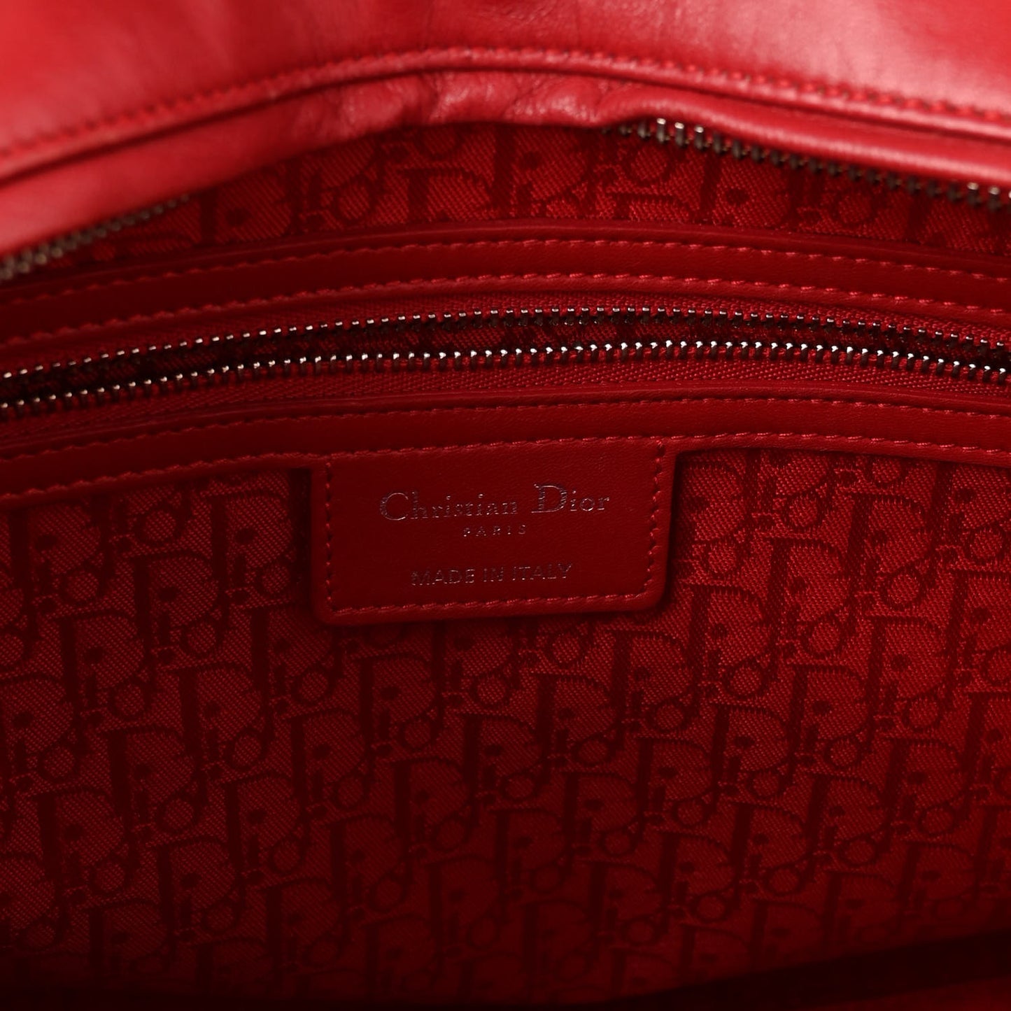 Lambskin Cannage Large Lady Dior Red