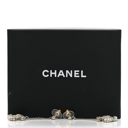 Chanel Baguette Crystal CC Drop Earrings Silver 4 of 4