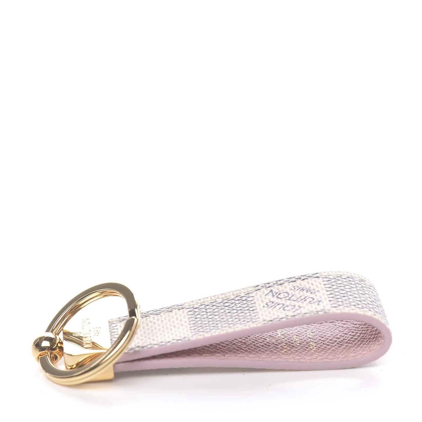 Damier Azur Dragonne Key Holder Rose Ballerine