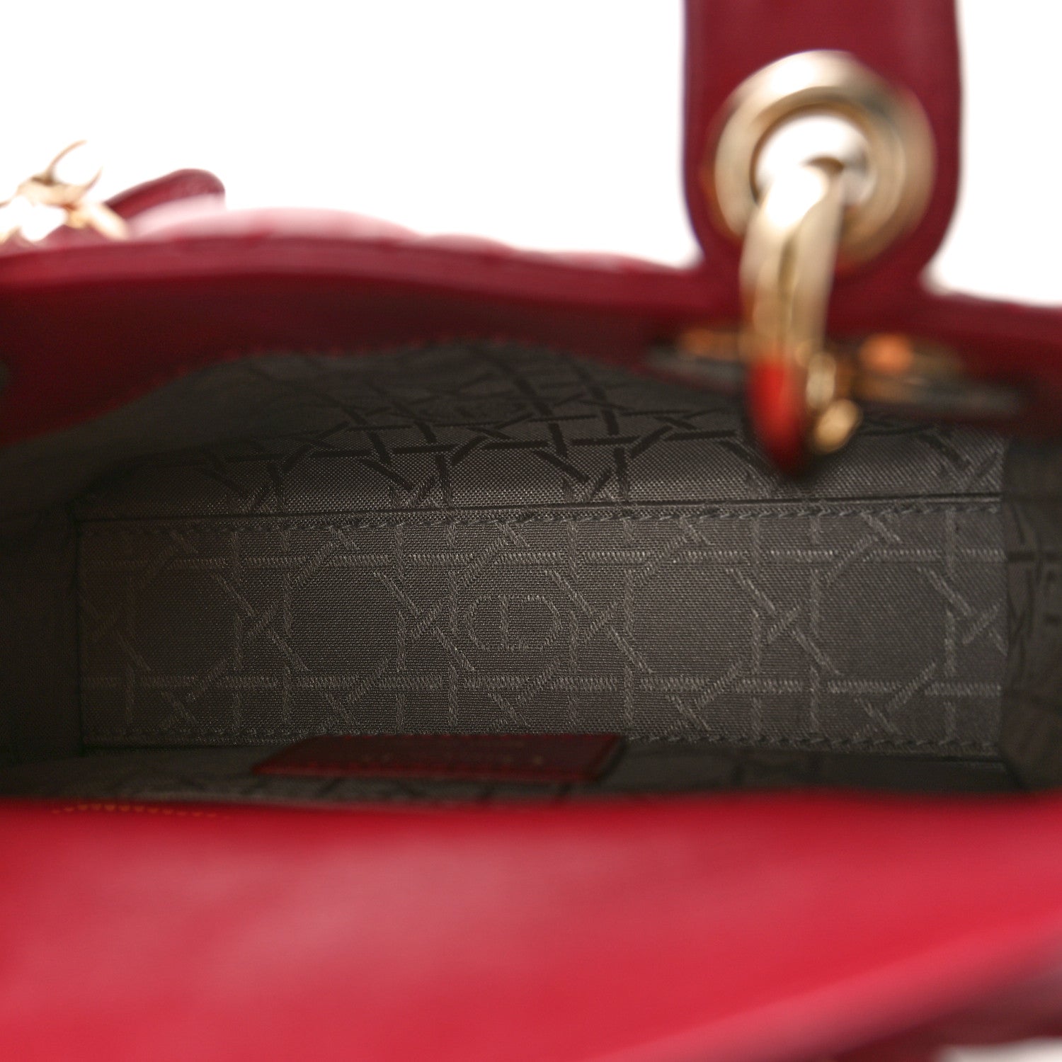 Christian Dior Lambskin Cannage Mini Lady Dior Red 5 of 9