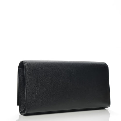 Saint Laurent Grain De Poudre Monogram Cassandre Clutch Black 3 of 8
