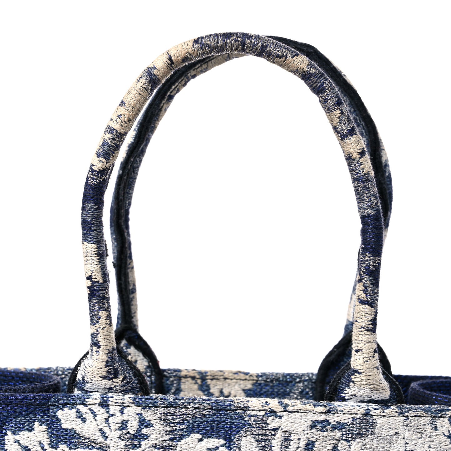 Canvas Embroidered Tie Dye Vertical Book Tote Blue Multicolor