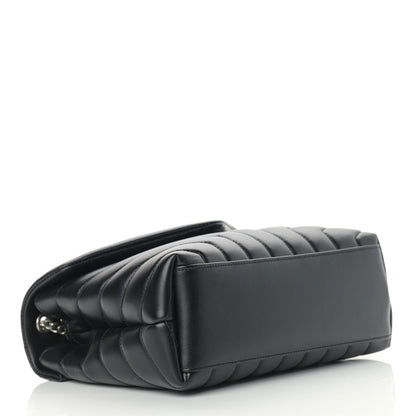 Saint Laurent Calfskin Y Quilted Monogram Small Loulou Chain Satchel Black 3 of 12
