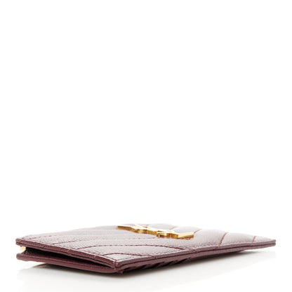 Saint Laurent Monogram Grain de Poudre 5 Fragments Zip Pouch Card Holder Palissandre 4 of 8