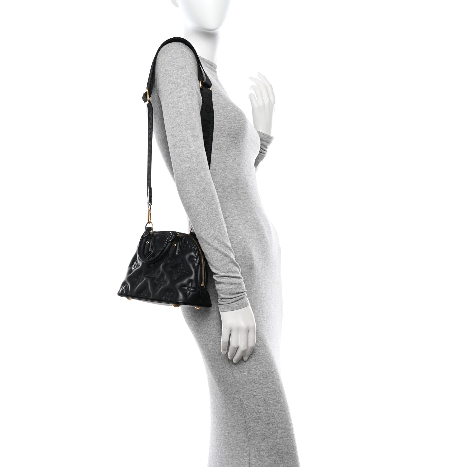 Louis Vuitton Calfskin Bubblegram Alma BB Black 2 of 13