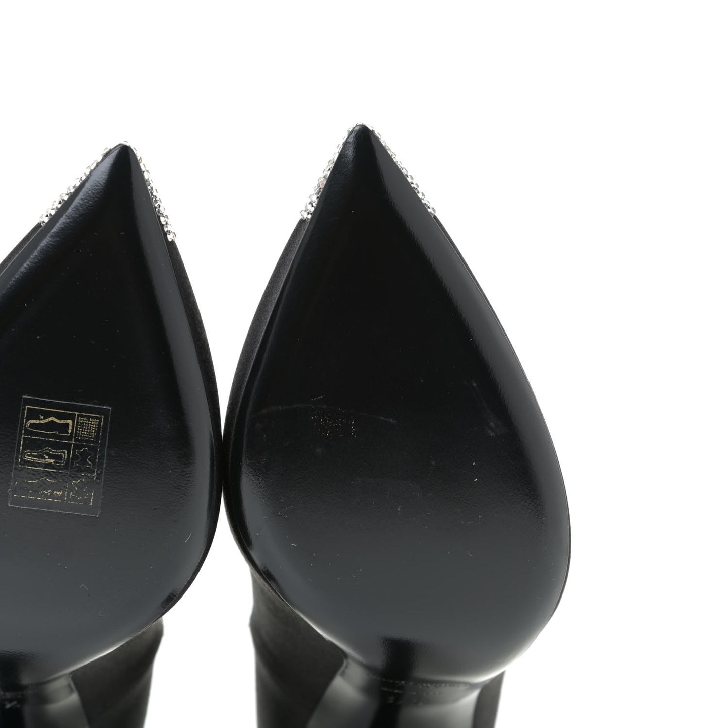 Satin Crystal Embellished Tower 110 Pump 37.5 Black