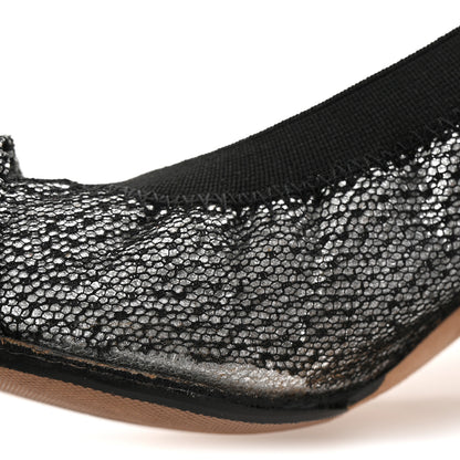 Chanel Lace Lambskin CC Elastic Stretch Pumps 39 Black Silver Rose Gold 11 of 12