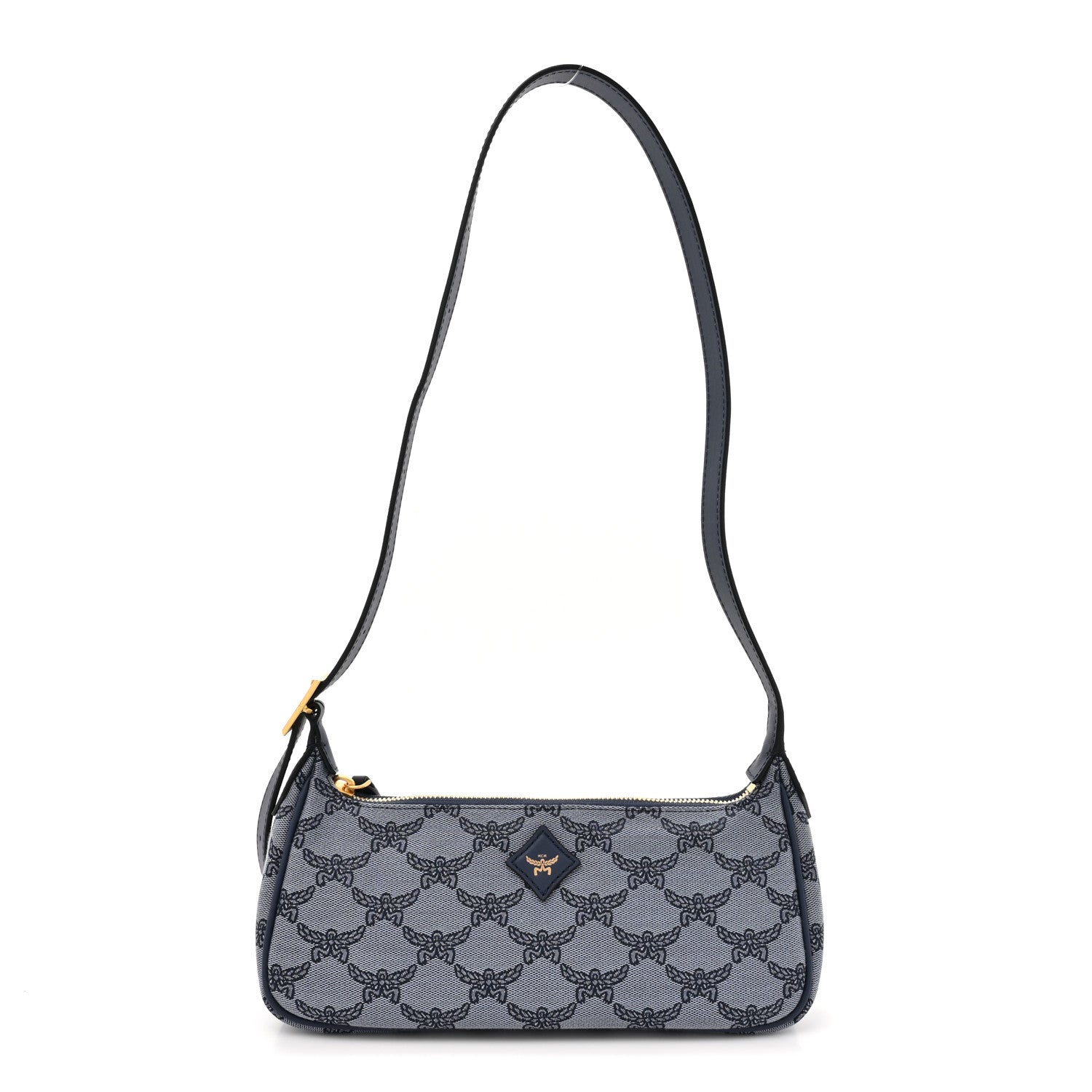 MCM Lauretos Nappa Small Himmel Shoulder Bag Indigo Blue 1 of 9