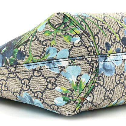 Gucci GG Supreme Monogram Blooms Small Reversible Tote Beige Blue Navy 13 of 23