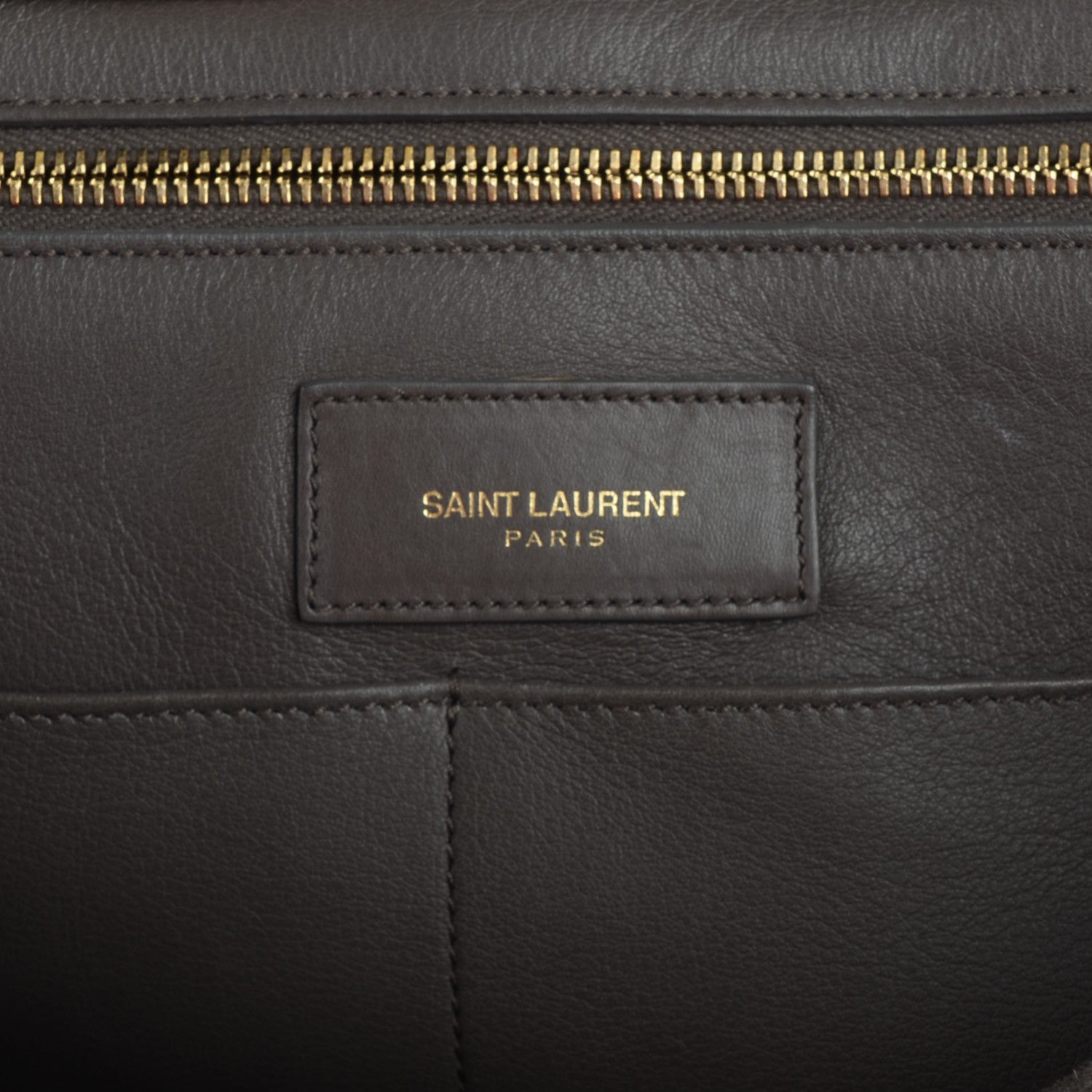 Saint Laurent Calfskin Medium Classic Y Cabas Earth 6 of 9