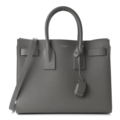 Saint Laurent Grained Calfskin Small Sac De Jour Fog 1 of 13