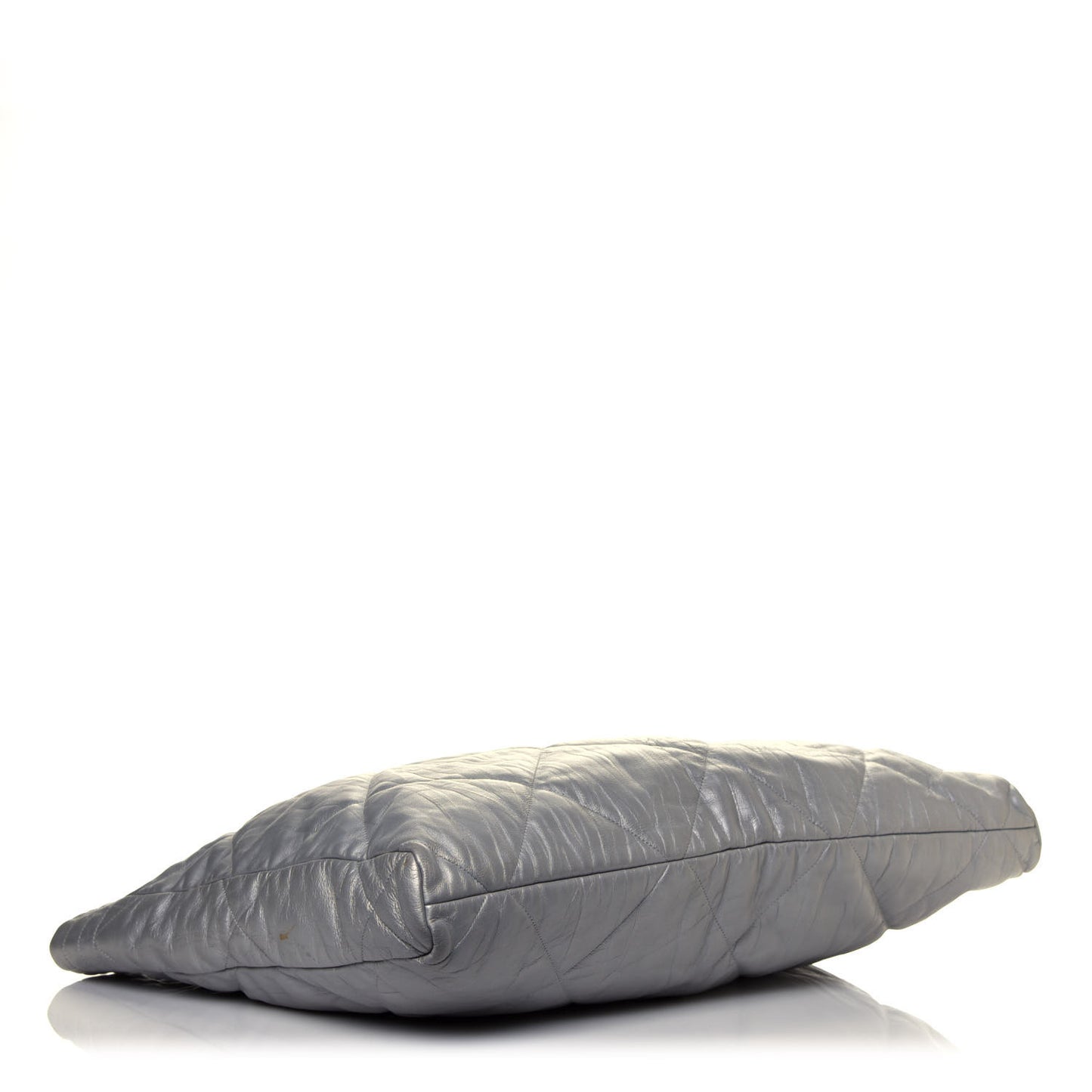 Iridescent Calfskin Quilted Ground Control Tote Silver