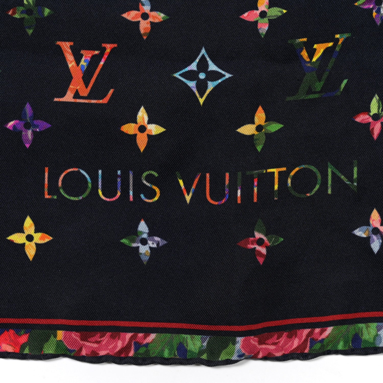 Louis Vuitton Silk Monogram Printed LV Garden Square Scarf Bleu Marine 2 of 3