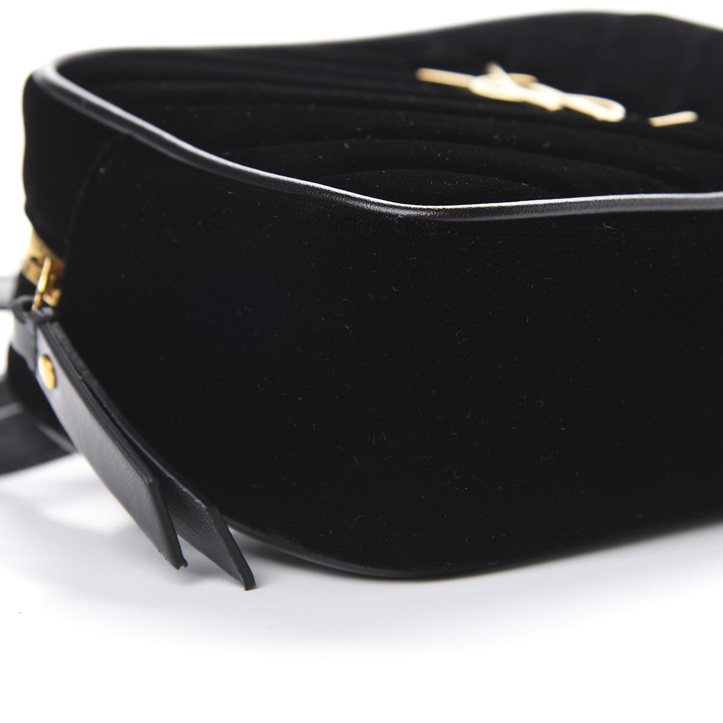 Velour Matelasse Monogram Lou Belt Bag Black